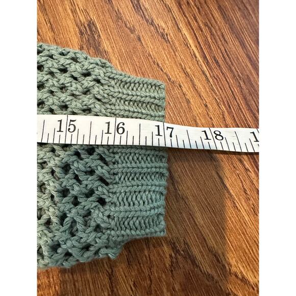 Star Open Knit Pullover Sweater Green Size Large – Cozy & Cute Crochet - Picture 6 of 7